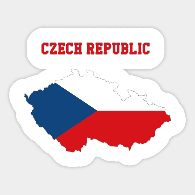 Czech Flag inside Map of Czech Republic Sticker by Mashmosh